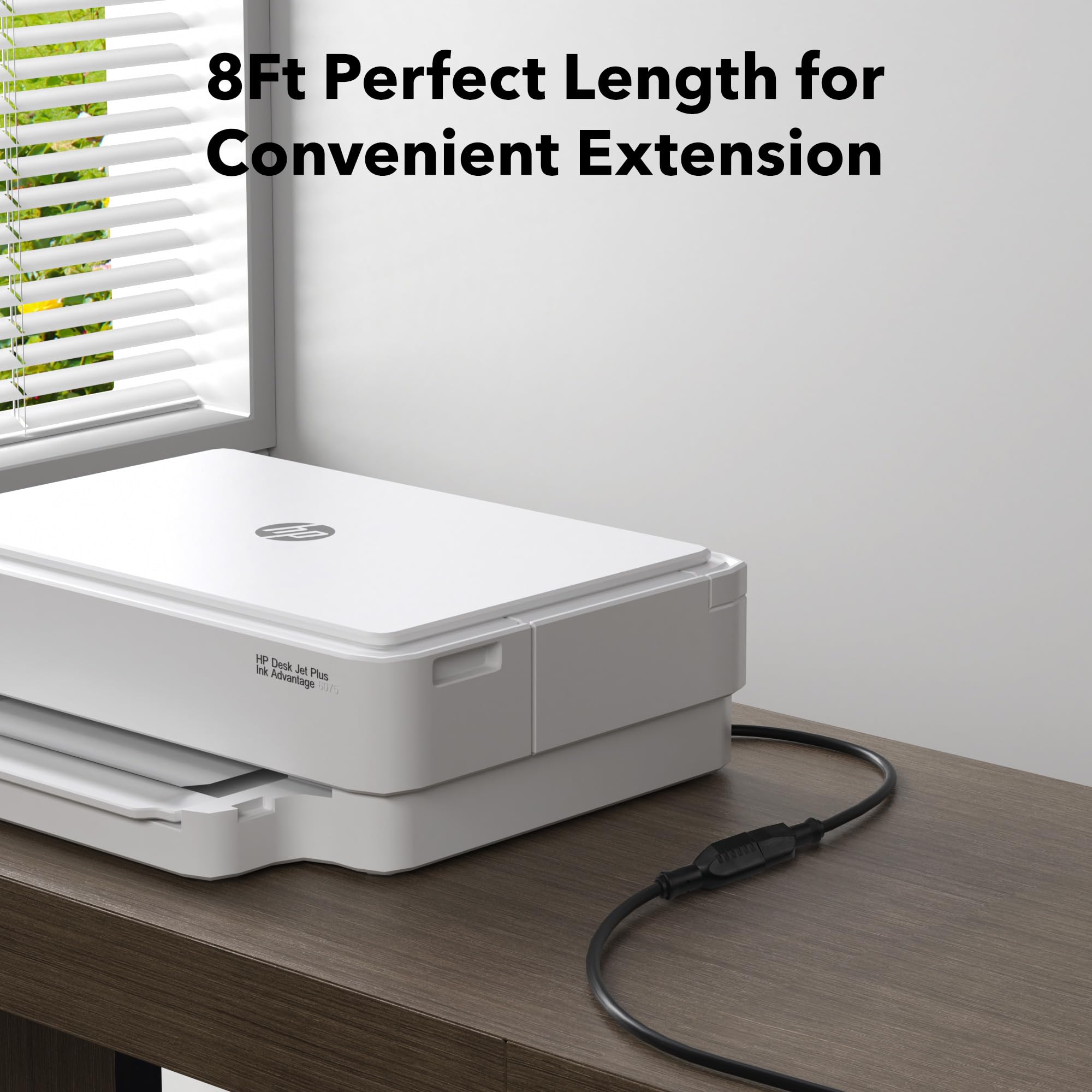 BN-LINK - Cable de extensión de 8 pies para interiores y exteriores 16/3 SJTW, negro, resistente al agua y a la intemperie, enchufe de tierra de 3 puntas para jardinería y decoración de día festivo,