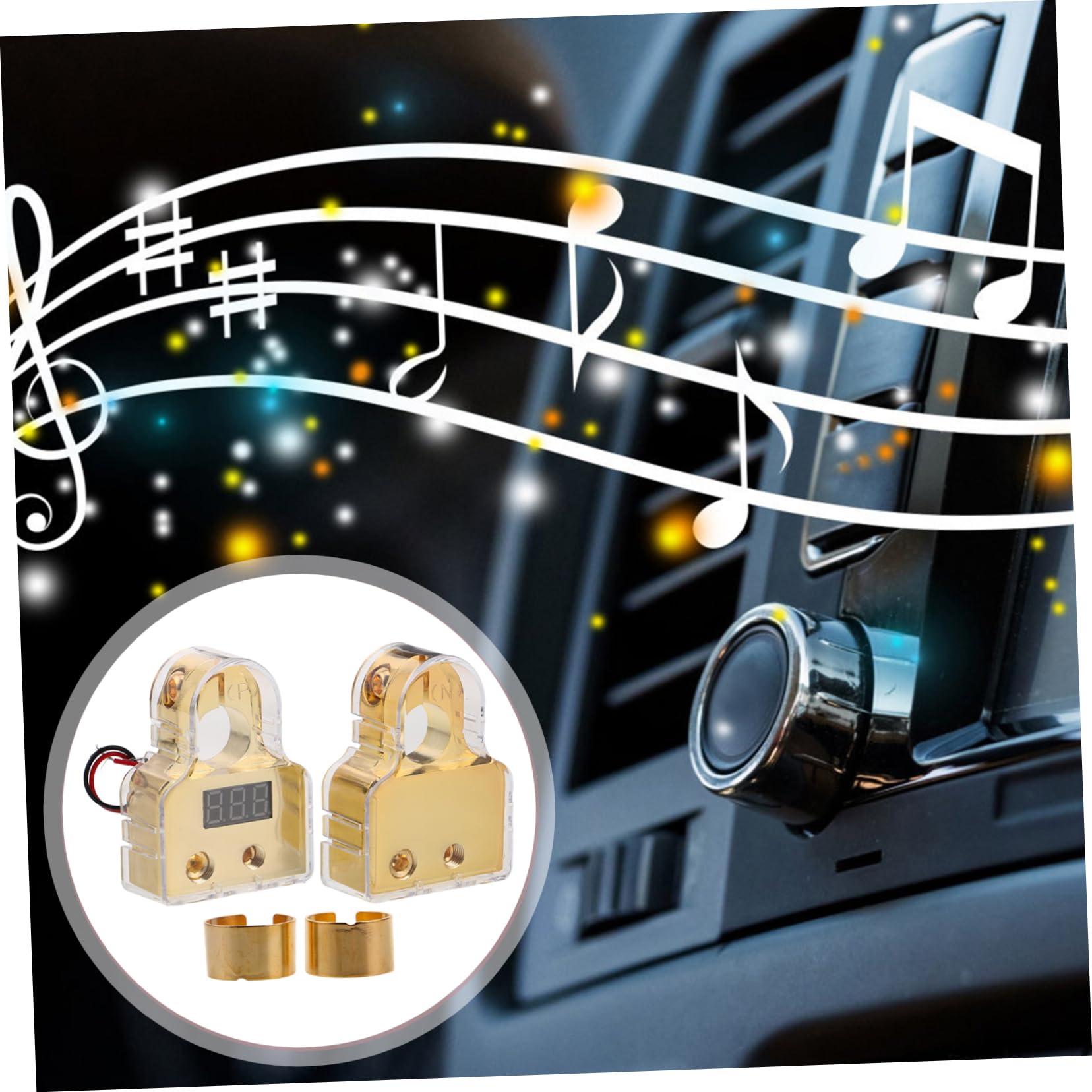Ciieeo Kit de Connecteurs de Borne de Batterie pour Voiture, Alliage de Zinc, Affichage Intégré, Installation Facile, pour Modifications Audio Auto