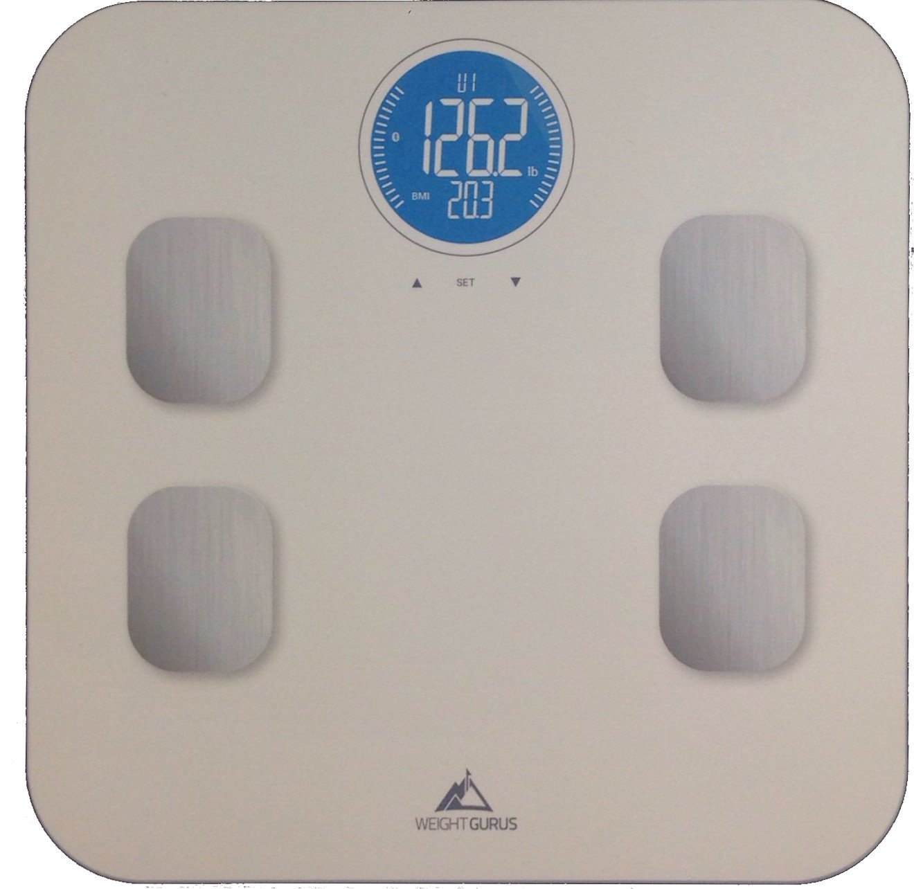 Bluetooth Smart Bathroom Scale with Body Composition and Backlight, White