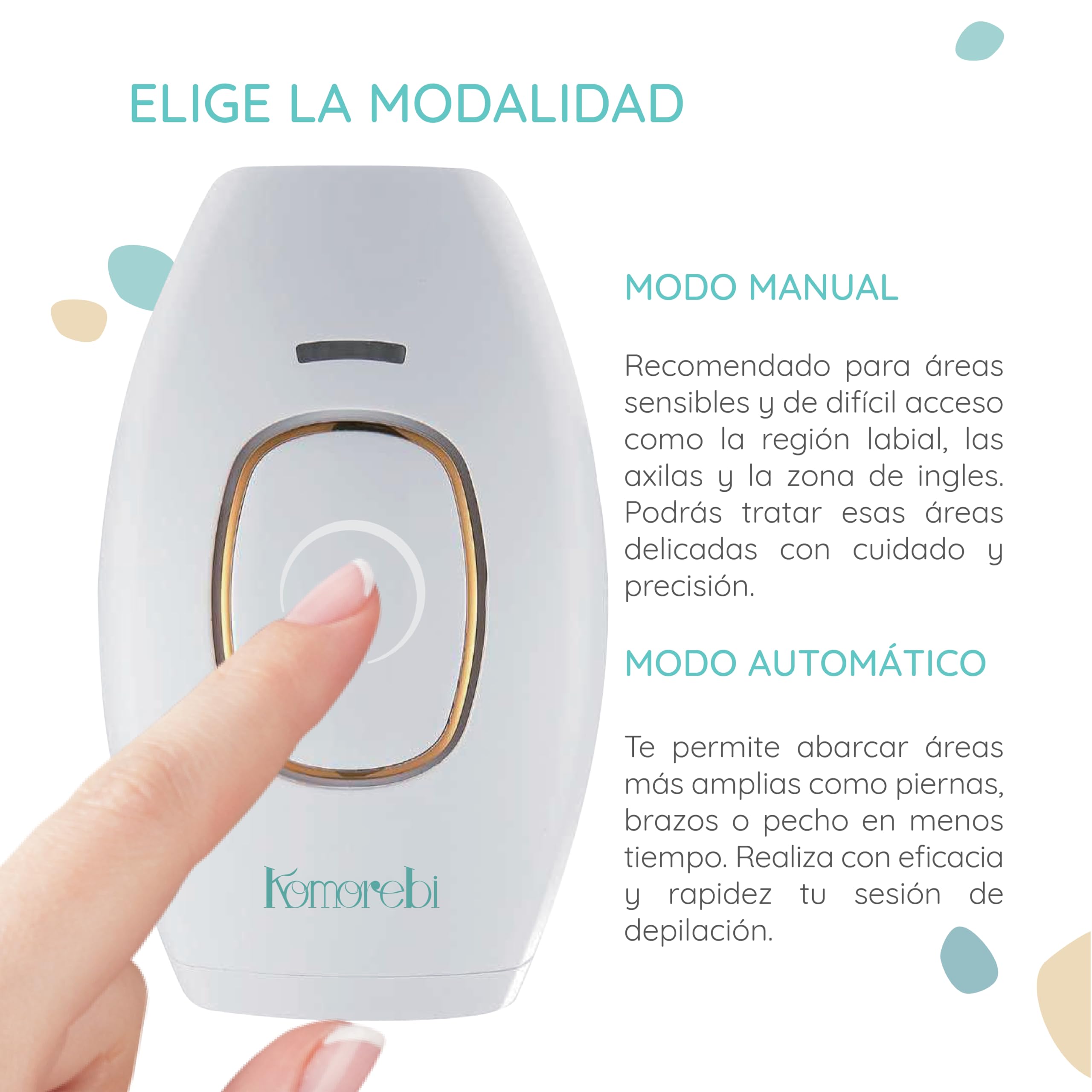 Komorebi Luminare Skin - Depiladora Laser Mujer, Maquina Laser Depilacion para Hombre y Mujer, 999.990 Flashes, Depilación Láser en casa, Modos Manual y Automático, Segura e indolora