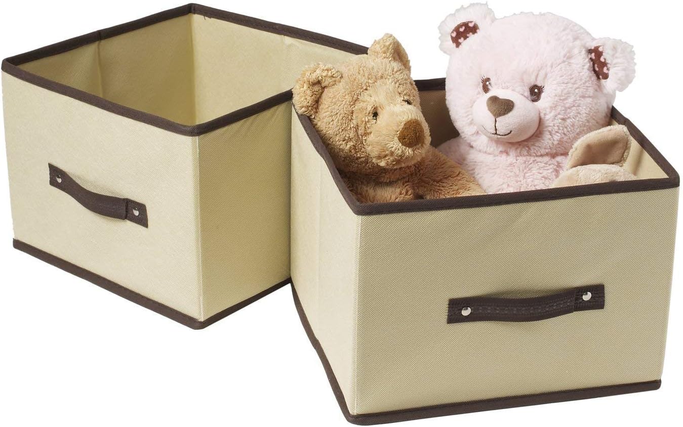 Ziz Home Foldable Cube Storage Bin 11.2"x10.6"x7.9" (Set of 2 Shelf Cubes) Fabric Organizer | Anti Mold Closet Shelves Bins Packaging Containers for Nursery/Home/Office - Ideal for Storing Anything!