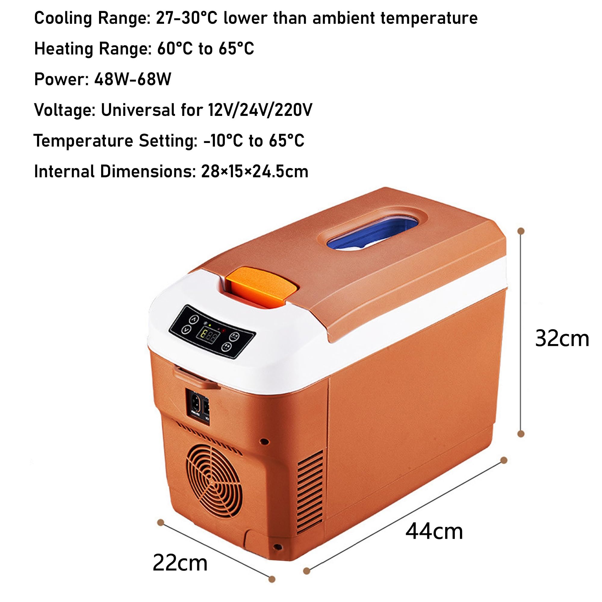 Frigo Portatile 12L 12V/24V, Semiconduttore Freddo Caldo per Camion Casa | 28°C Sotto Ambiente, 65°C Riscaldamento, Controllo Digitale, Antii-vibrazione 45°, Silenzioso per Auto Camion Camper(Black)