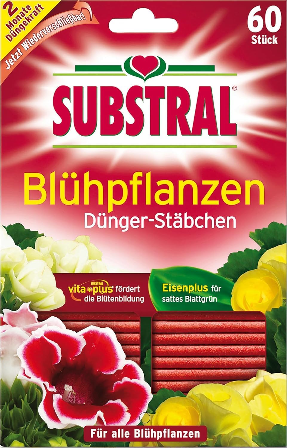 Substral Dnger-Stbchen fr Blhpflanzen mit Eisen-Plus und 2 Monate  Langzeitwirkung, 60 Stck, green : Amazon.de: Garten