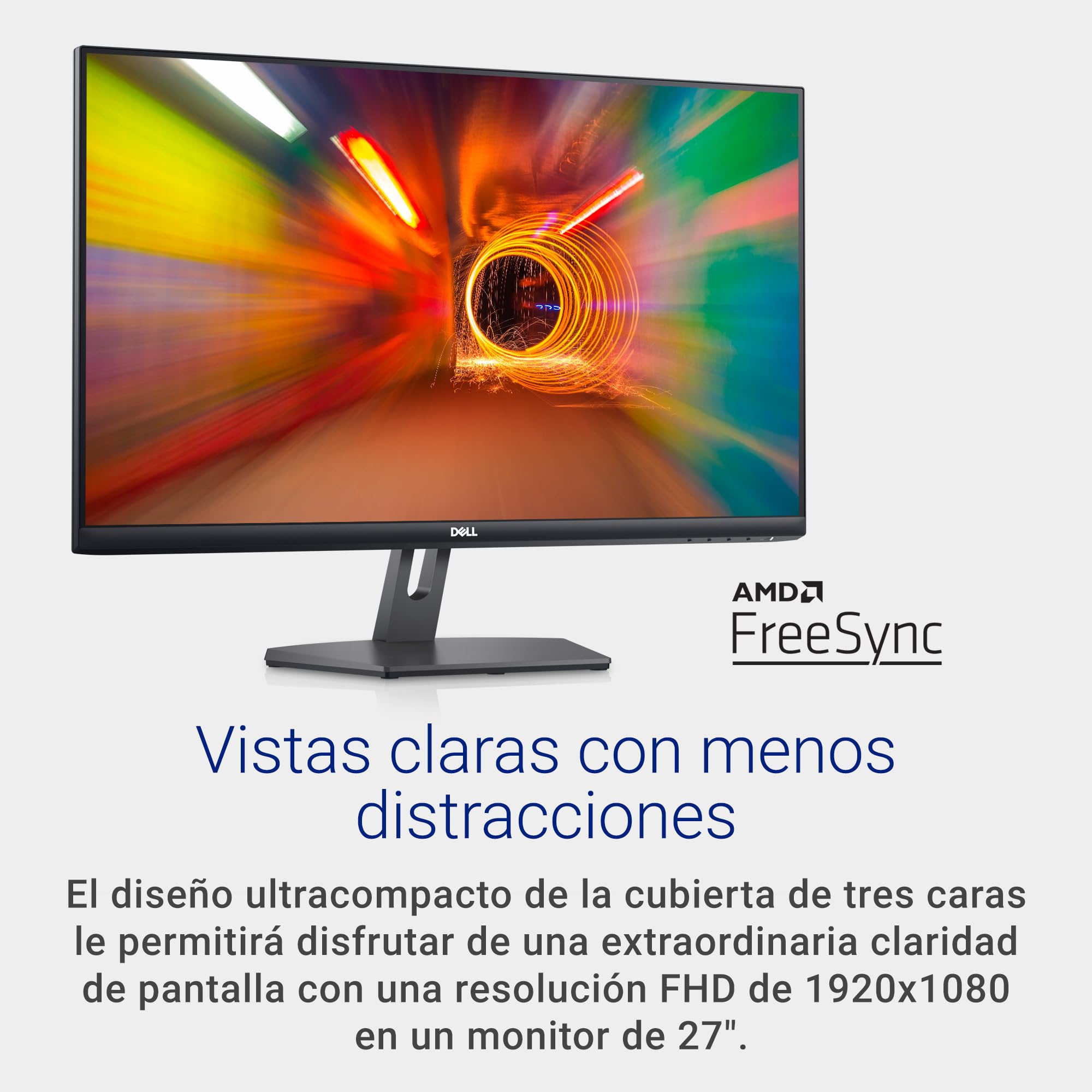 Dell S2721NX 27" Full HD (1920x1080) Monitor, 75Hz, IPS, 4ms, AMD FreeSync, Bisel Ultrafino, 2x HDMI, Negro