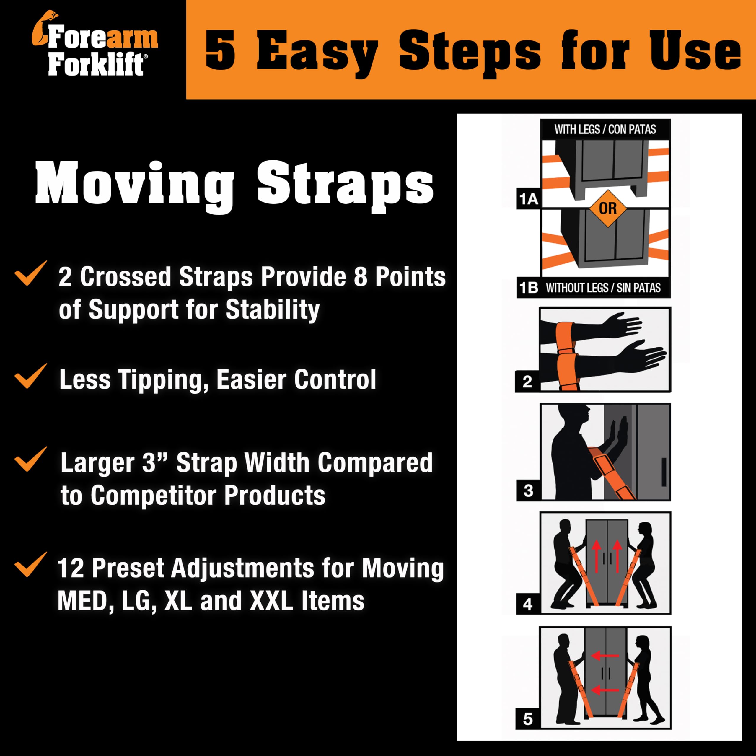 Heavy Duty Furniture Moving Straps - 800 lb Capacity -8