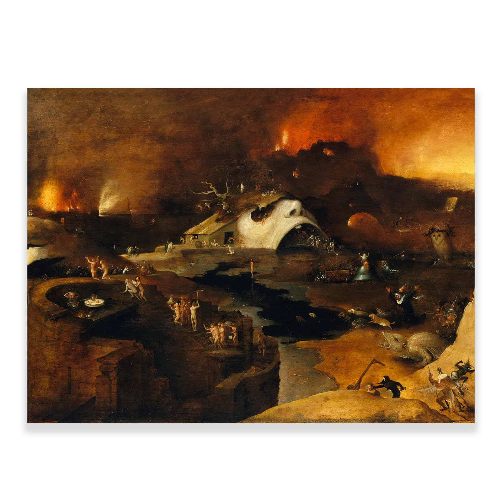 Hieronymus Bosch Print - Discesa Di Cristo Agli Inferi Poster - Surrealism Wall Art - Famous Oil Painting Reproduction for Bedroom,Living Room,Bathroom,Kithchen Wall Decor Unframed (12x16in/30x40cm)
