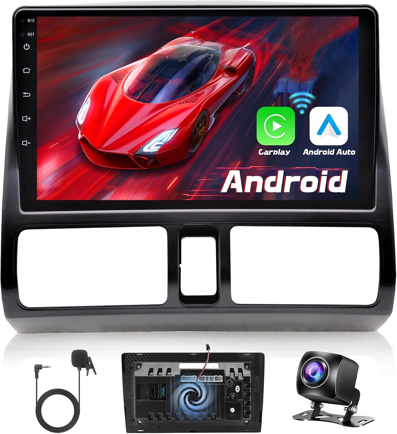 【Heat Dissipation】 2+64G Android Car Radio for Honda CRV 2002 2003 2004 2005 2006 Wireless CarPlay Android Auto 9 inch HD IPS Touch Screen Stereo DSP Bluetooth GPS WiFi Backup Camera Mic