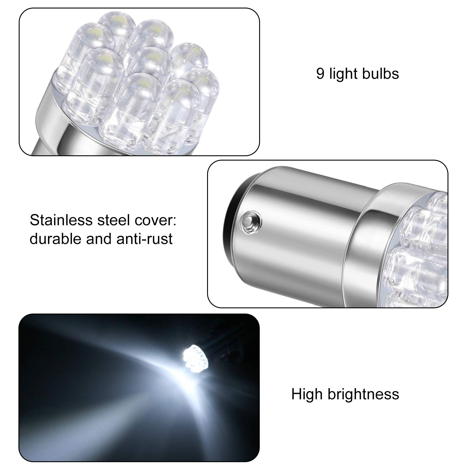 10 Pieces 1004 Marine LED Replacement Bulb 90 Bulb for Boat Navigation Lights BA15D LED Bulb for Boat Lights Bow Stern Marine LED Replacement Boat Accessories, 12V