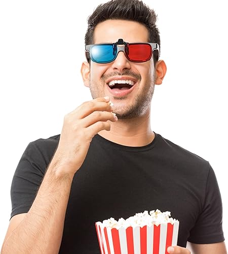 Miniatura 2 de Milisten Marco de lentes con clip 3D rojo y azul, 3 unidades, cian, anaglifo, 3D, miopía, clip estéreo, especial, marco colgante para todos los