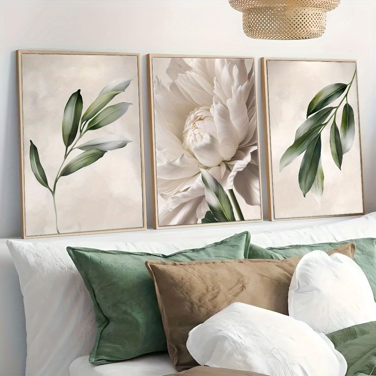 Zbello 1 Set Of 3 Posters, Minimalist Plant And Flower Canvas Prints, Vintage Canvas Prints, For The Living Room, Bedroom, Bathroom Or Office, Unframed (30X40cm)