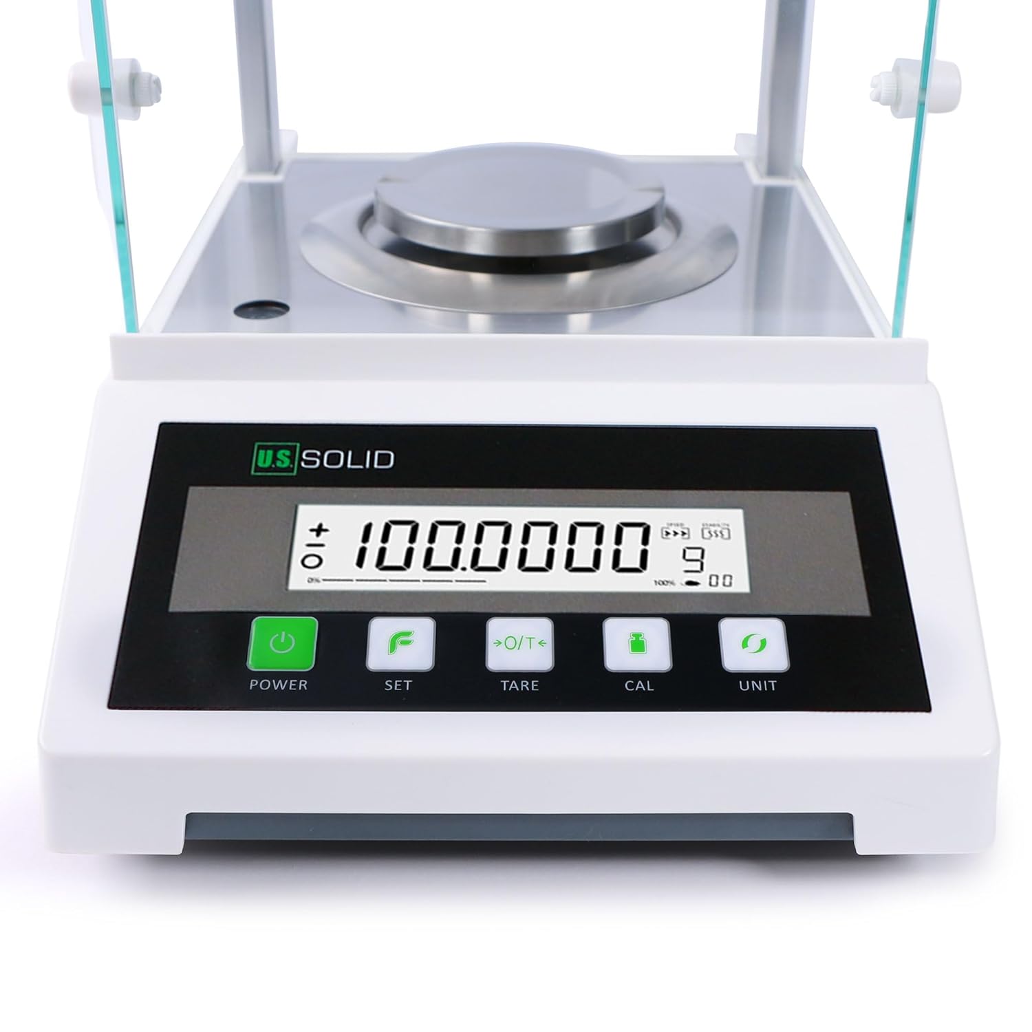 U.S. Solid 0.1 mg Analytical Balance with Automatic Internal Calibration, 120g x 0.1mg, 0.0001g Lab Science Electronic Balance, Electromagnetic Transducer