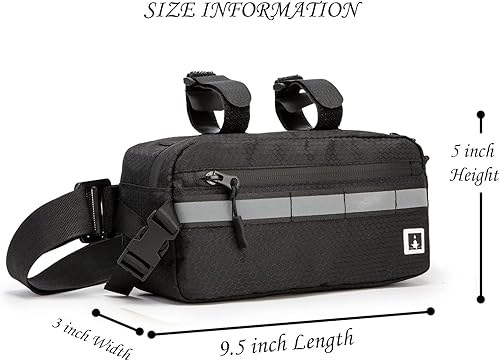 Miniatura 2 de ROYALFAIR Bolsa impermeable para manillar para bicicletas de niños, bolso cruzado convertible (negro)