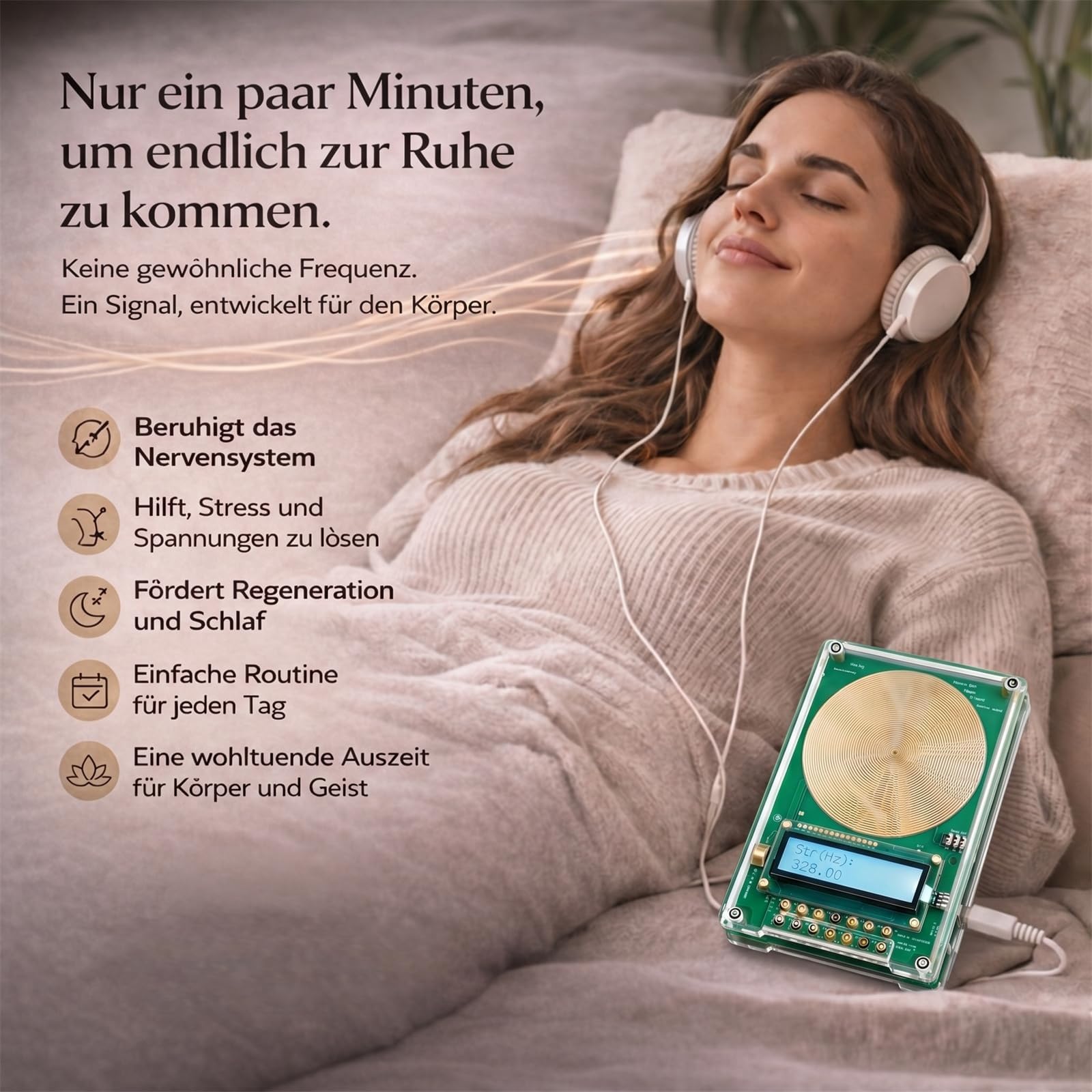 2026 Zentra One Smartes Frequenzgerät, Frequenz Gerät Zentra One mit USB-Anschluss und Bildschirm, Schumann Frequenz Generator für Schlafmittel, Entspannung(Grün)