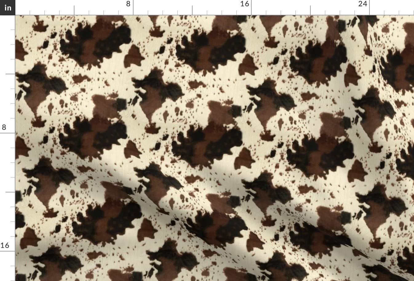 Spoonflower Fabric - Faux Cowhide Cowboy Rodeo Western Ranch Printed on Upholstery Velvet Fabric Fat Quarter - Upholstery Home Decor Bottomweight Apparel
