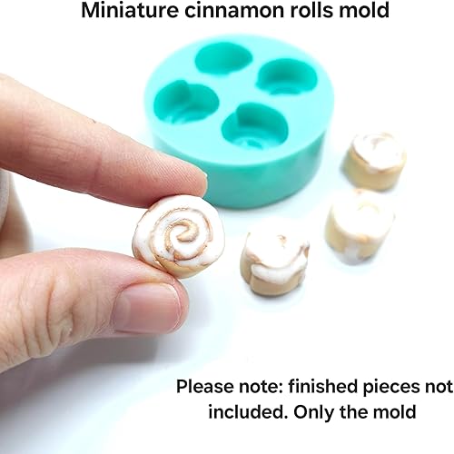 Miniatura 3 de Miniaturas Rollo de canela molde - Mini incrustaciones canela rollos de silicona molde Toppings para velas, joyas, mini comida falsa NC001