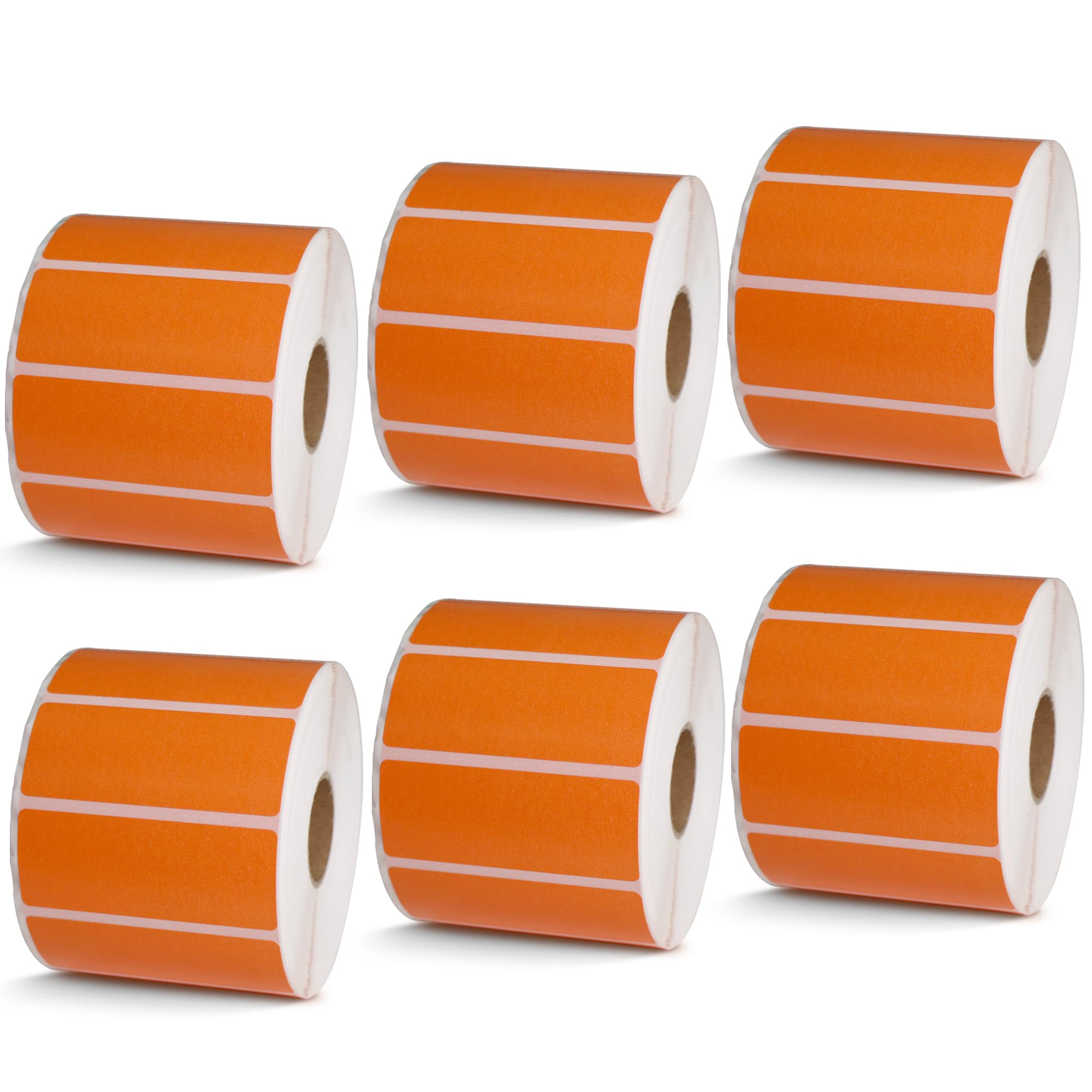 BETCKEY - Etiquetas multiusos y de código de barras de 2.5 x 1 pulgada compatibles con impresora de etiquetas Zebra & Rollo, adhesivo de alta calidad y perforadas [naranja, 6 rollos, 8280 etiquetas]