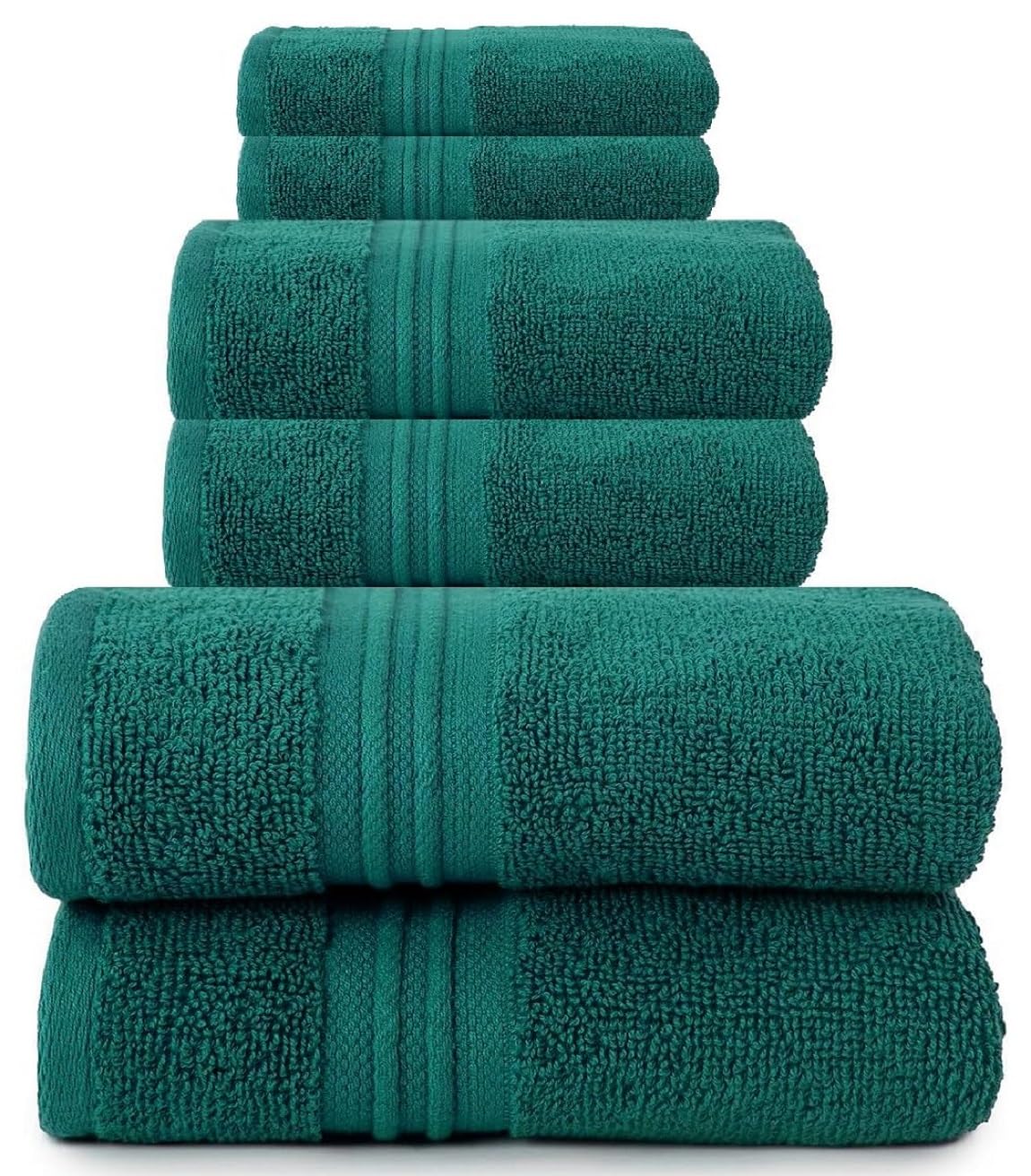 EDB 6-Piece Luxury Towel Set 100% Egyptian Cotton 2 Face Cloth, 2 Hand Towel, 2 Bath Towel Highly Absorbent Hotel Collection Towel Bale 800-GSM (Blue Lagoon, 6 - PIECE SET)