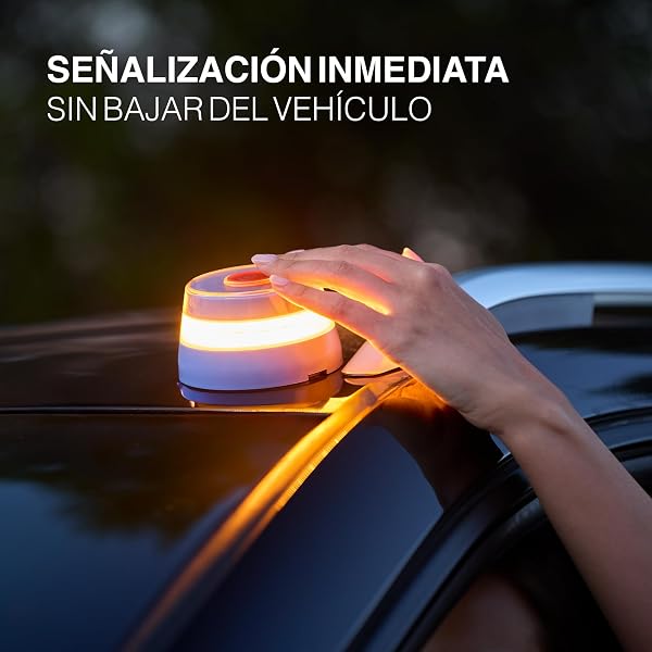 SafetyTech - Luz Emergencia Coche Homologado DGT, con SIM Telefónica y Datos Gratis hasta 2038, Baliza V16 Homologada DGT con Geolocalizador 3.0 + Funda Accesorios Coche, V16 con Geolocalización - 5
