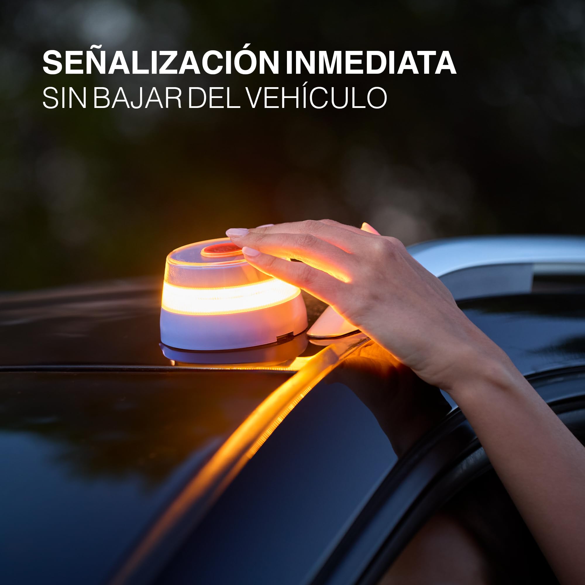 SafetyTech - Luz Emergencia Coche Homologado DGT, con SIM Telefónica y Datos Gratis hasta 2038, Baliza V16 Homologada DGT con Geolocalizador 3.0 + Funda Accesorios Coche, V16 con Geolocalización — view 5