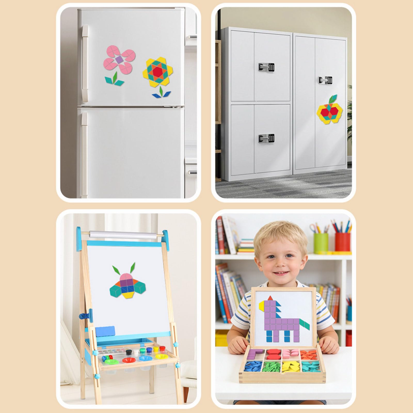 Juego de construcción de Madera con Bloques magnéticos Seguros para niños y niñas de 3 años o más Bloques de construcción de Madera para niños