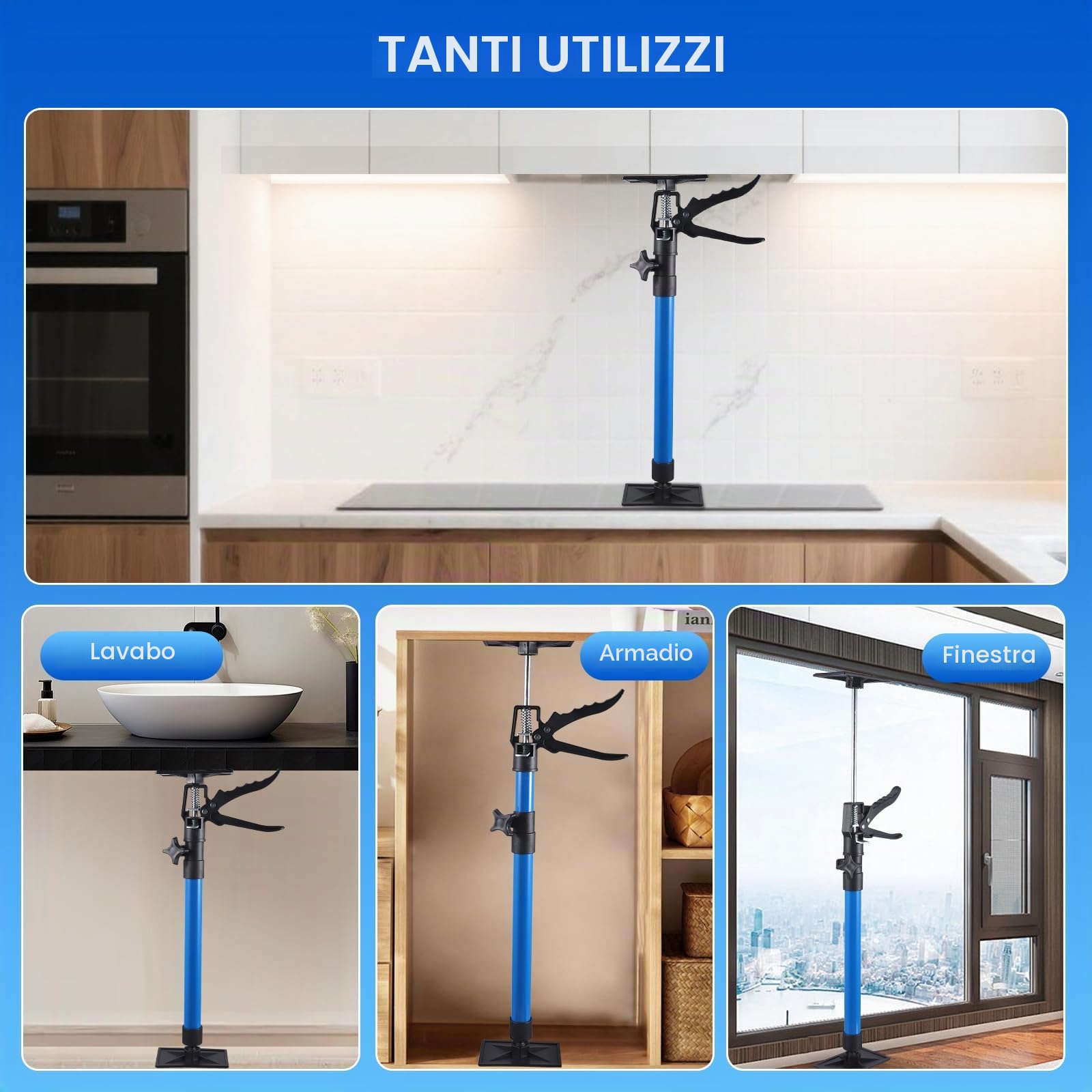 Confezione Da 2 Puntello Telescopico 50-115cm,Altezza Regolabile,Morsetto Per Porta Girevole A 360°,Staffa A Sgancio Rapido, Supporto Massimo 40 Kg*2,Supporto Telescopico Per Telai Di Porte (50-115cm)
