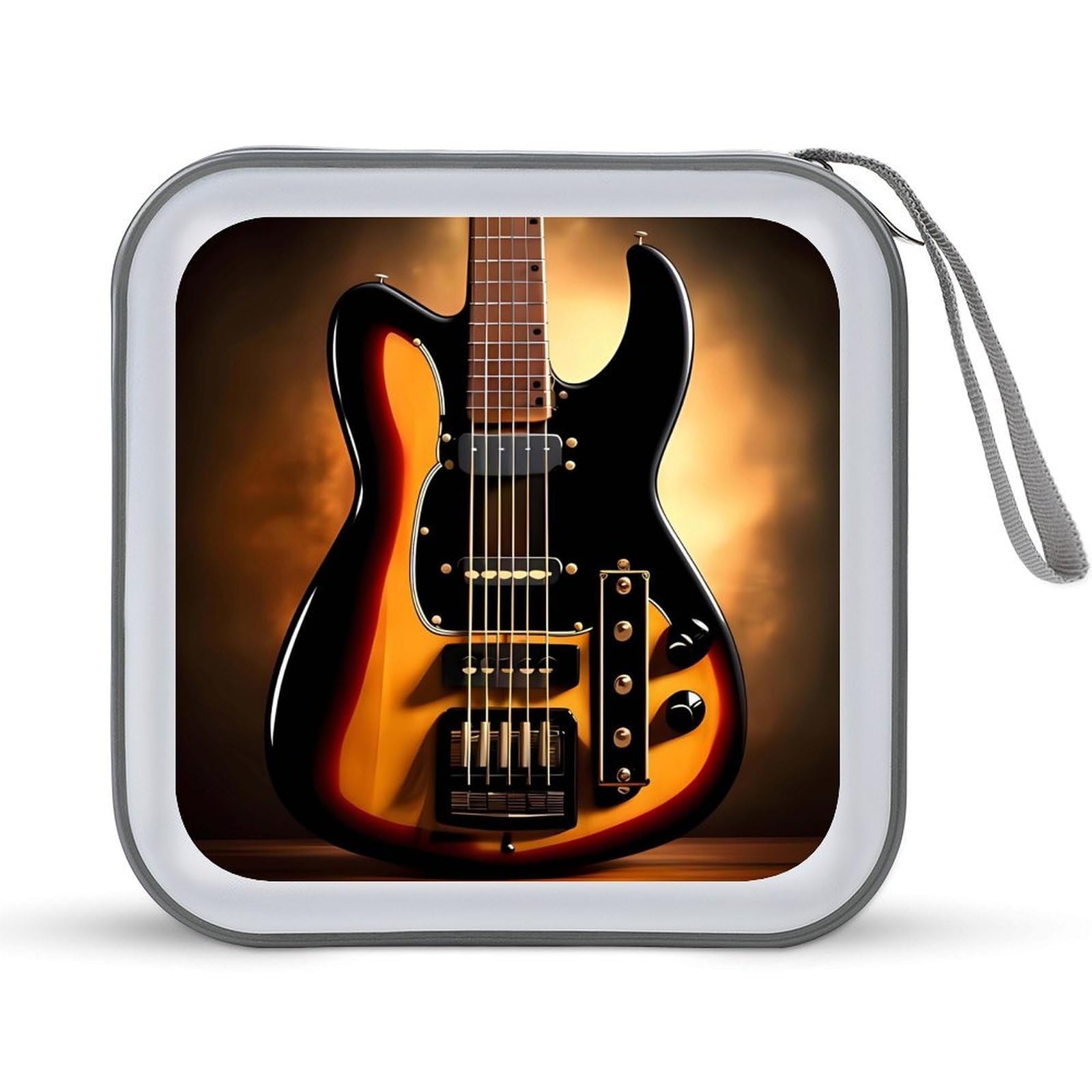 VstaDank - CD Case for Instrumental Guitar, 40 Capacity, with Zipper Disc Organizer, Portable CD Storage Organizer, Hard Plastic Storage, CD Organizer