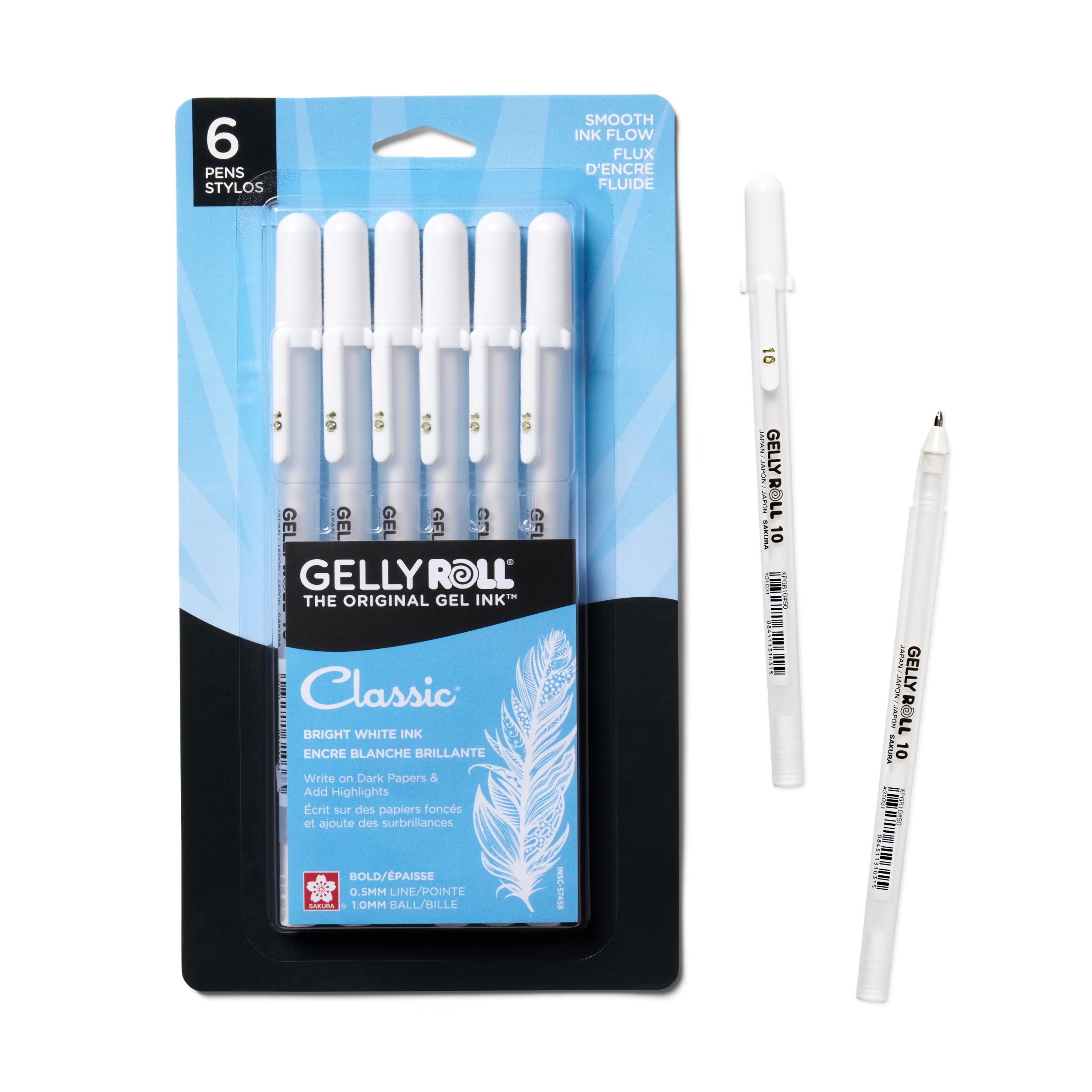 Sakura Gelly Roll Pen Classic 10 Bold White 6pc