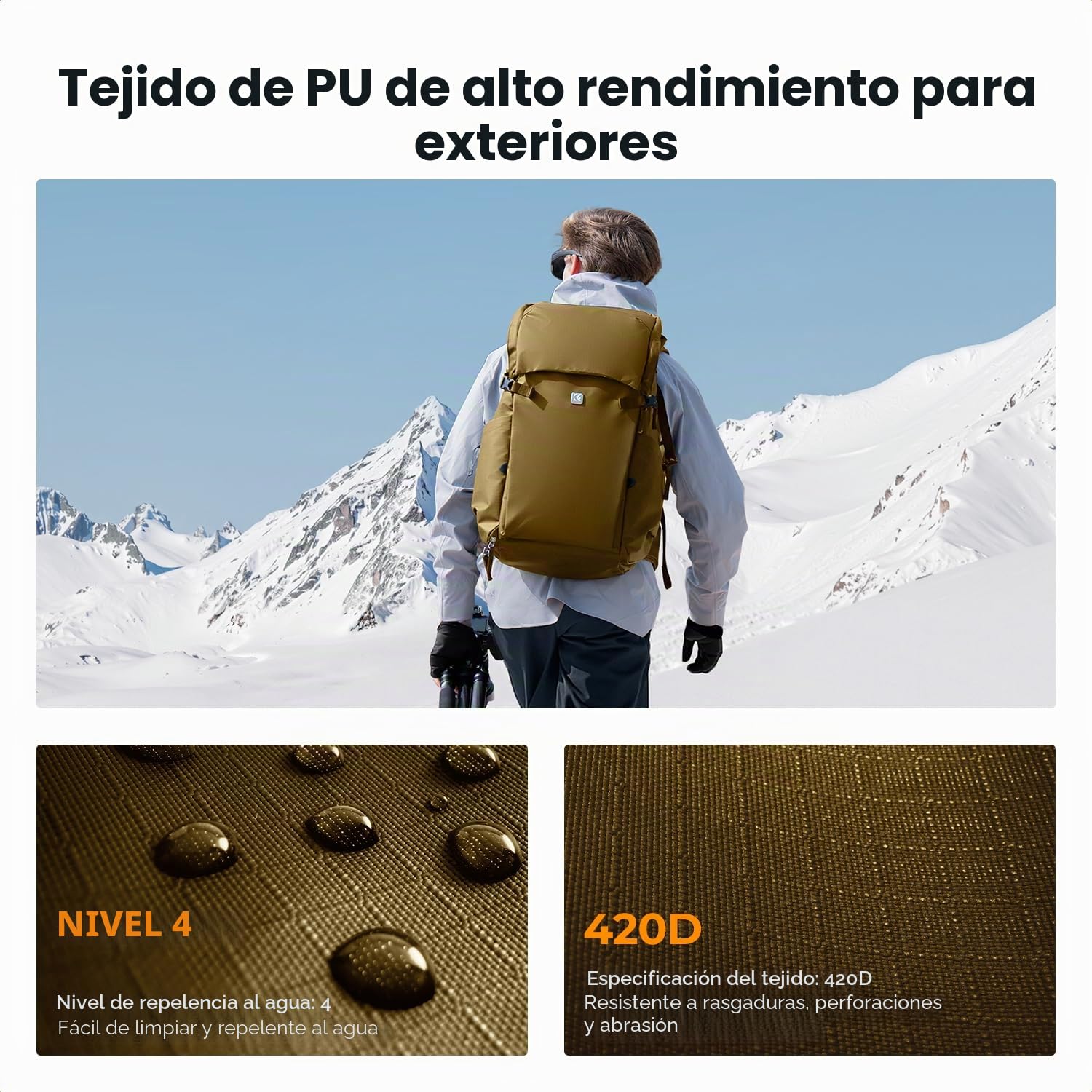 K&F Concept - Mochila para cámara Mochila fotografia gran volumen bolsa cámara funda camara, profesional camera bag con cubierta de lluvia para cámara de objetivo dron