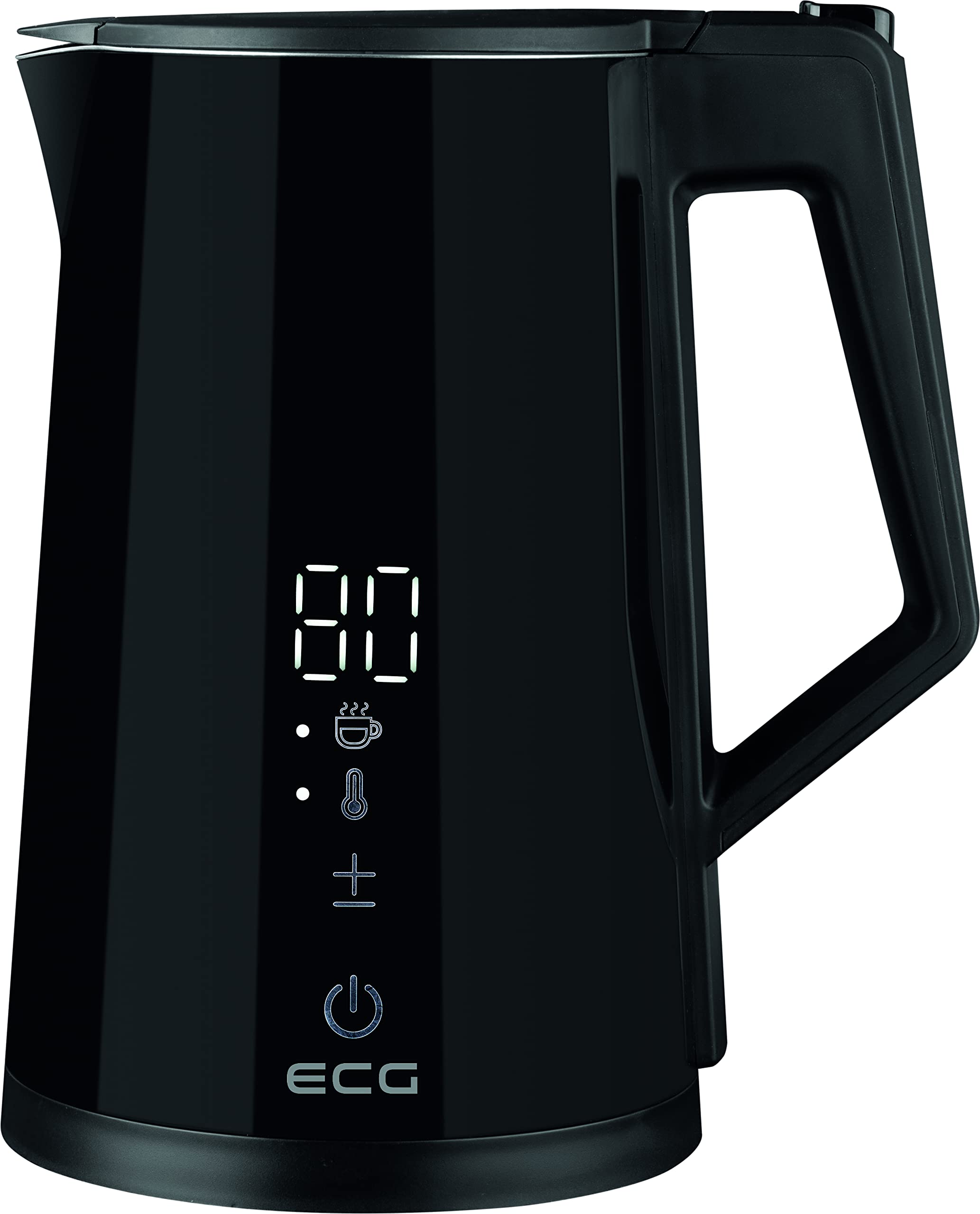ECG RK 1893 Digitouch Black Kettle, 2200W, 1,7 l, LED-Display,