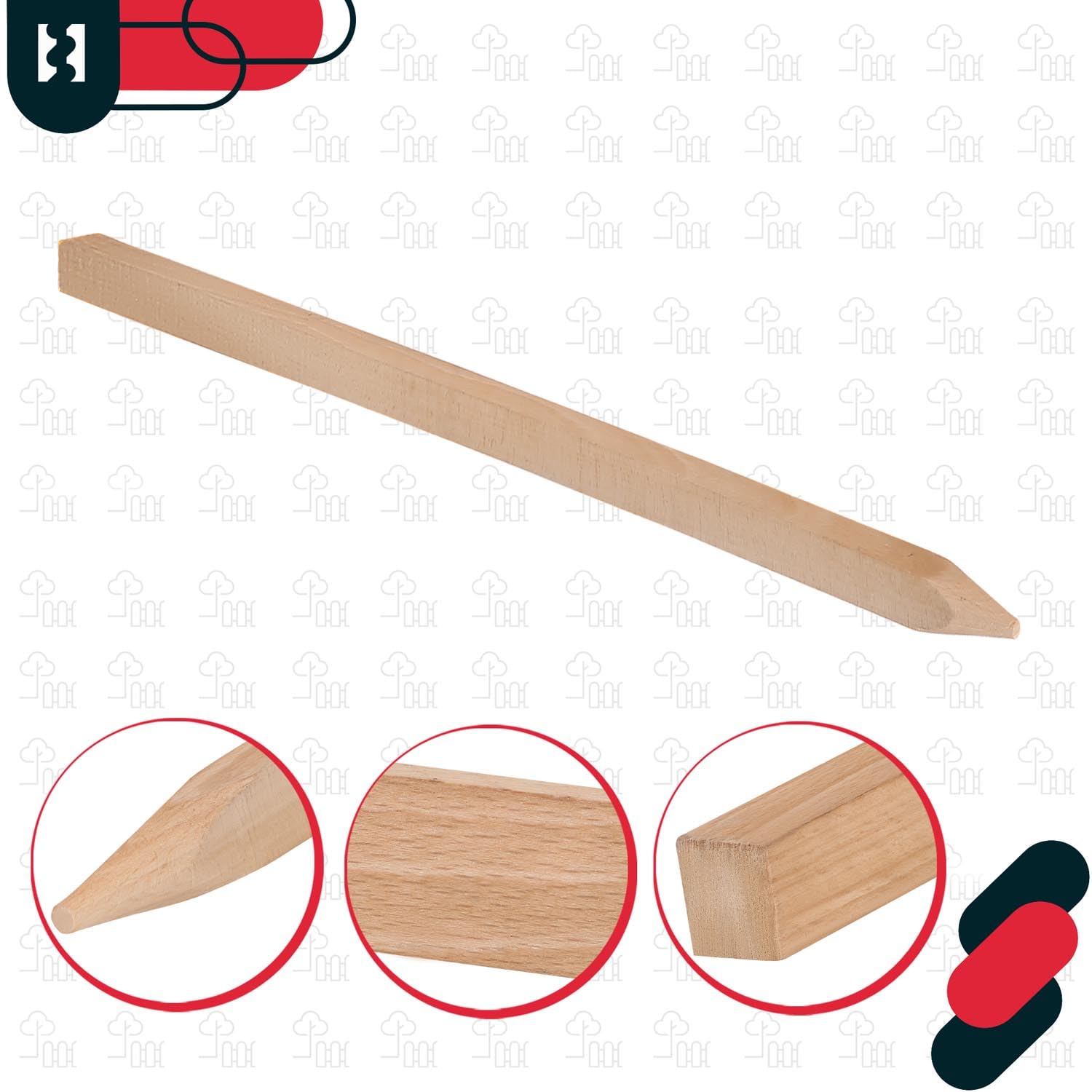 KOTARBAU® 10 Unidades Tutores para Plantas - Palos de Madera - 40 cm - Madera de Haya - Natural - Postes para Vallas - Estacas para Jardín - Tutor Plantas - Estacas para Huerto