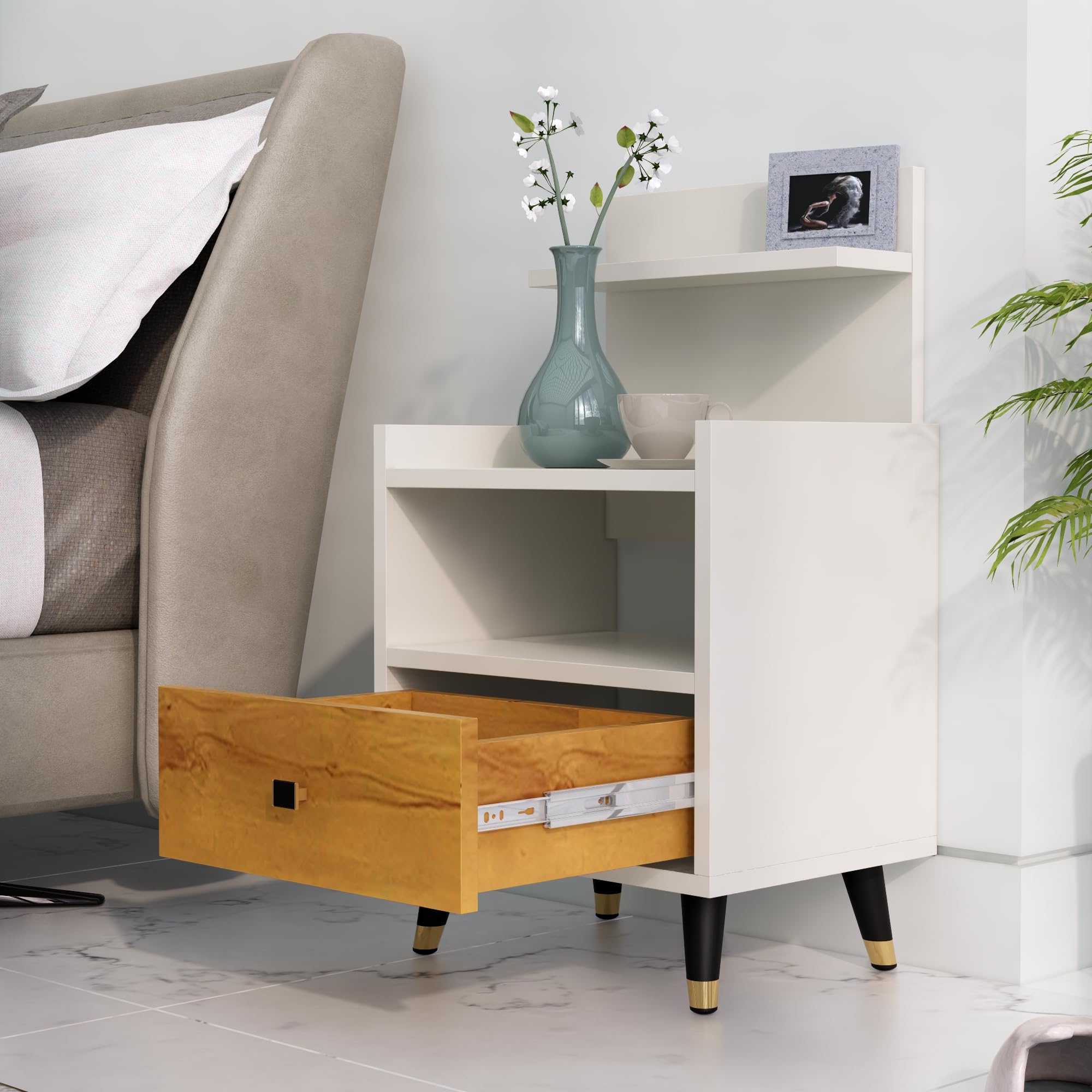 See full amazon price history chart for BnitureBniture Bed Side Table with 1-Drawer, Nightstand, Metal Legs, Bedside Table for Bedrooms, Drawer Storage Cabinet for Living Room Furniture (Frosty White & Giant Wood) BnitureBniture Bed Side Table with 1-Drawer, Nightstand, Metal Legs, Bedside Table for Bedrooms, Drawer Storage Cabinet for Living Room Furniture (Frosty White & Giant Wood) (B0CRB92MZJ) Amazon Price History, Amazon Price Tracker