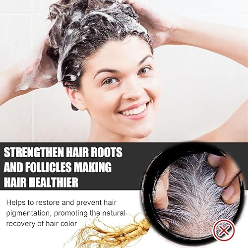 Miniatura 3 de Barra inversa de pelo gris,Barra inversa de melena de jabón negro natural,Jabón de champú para mujeres y hombres