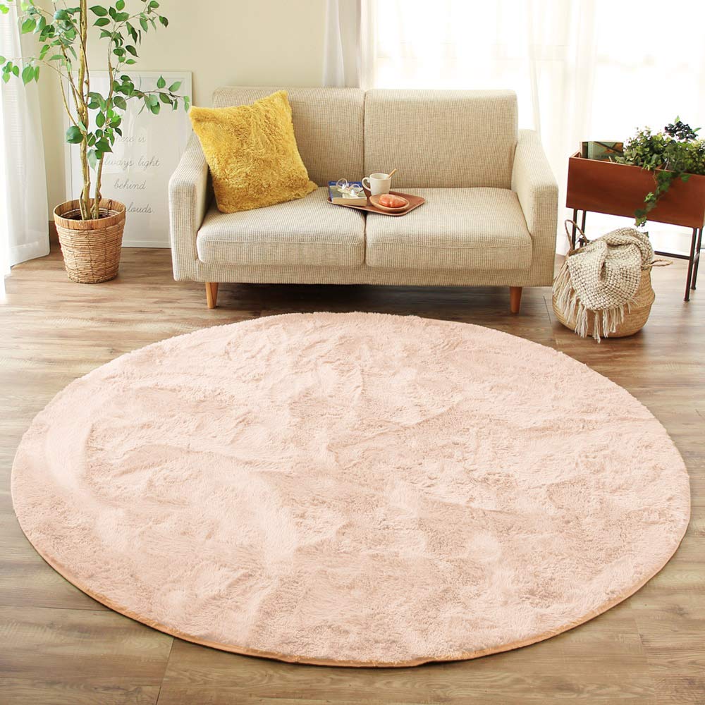 Amazon | ラグー(rugoo) 16色から選べるシャギーラグ 円形 150cm