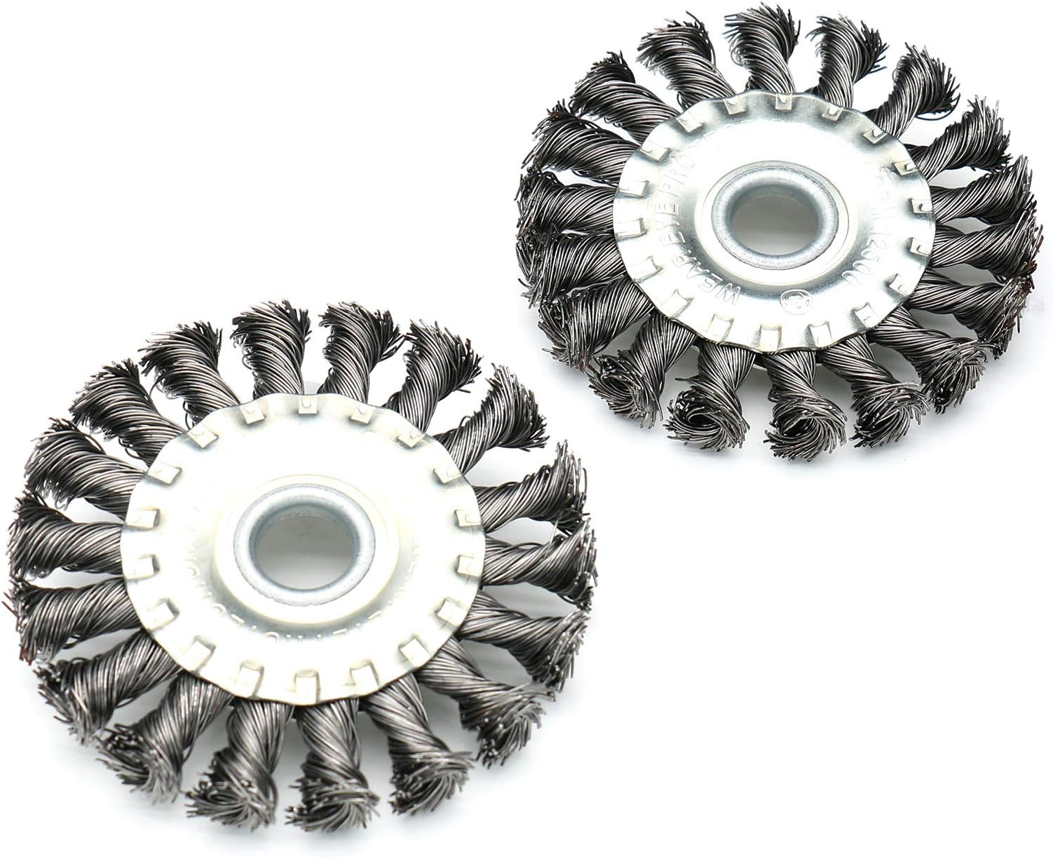 Anmeilexst 2 Pcs 4" Wire Wheel Power Brush Reel Parallel Wire Brush 5/8" Shank Diameter Hole