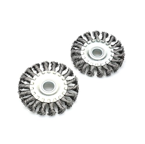 Anmeilexst 2 unids 4" rueda de alambre cepillo de alimentación carrete cepillo de alambre paralelo 58" agujero de diámetro de vástago
