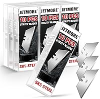 Jetmore 100 Pack SK5 Steel Utility Knife Blades - Heavy Duty Box Cutter Refills with Storage Box for Drywall, Carpet & More