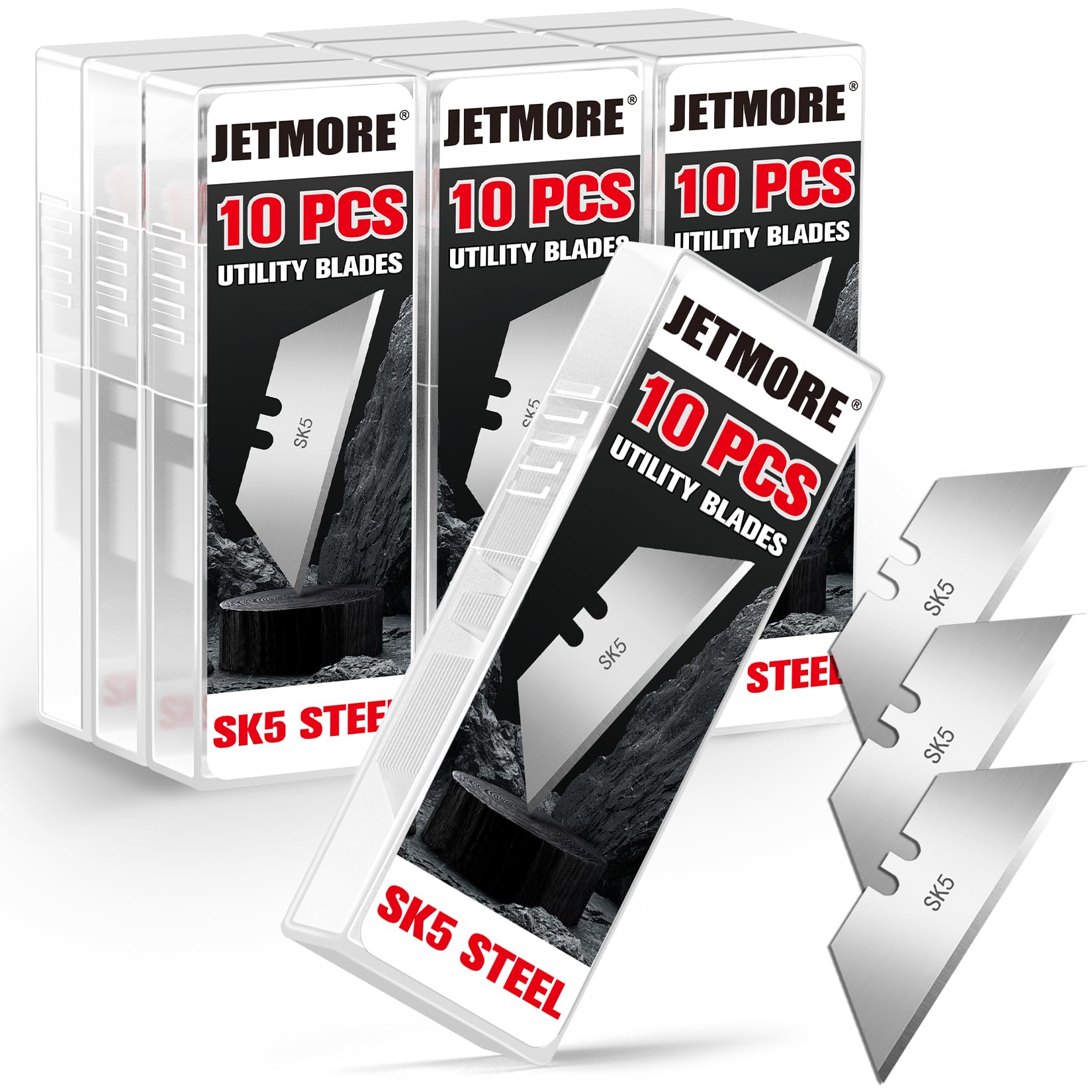 Jetmore 100 Utility Knife Blades - SK5 Steel -1