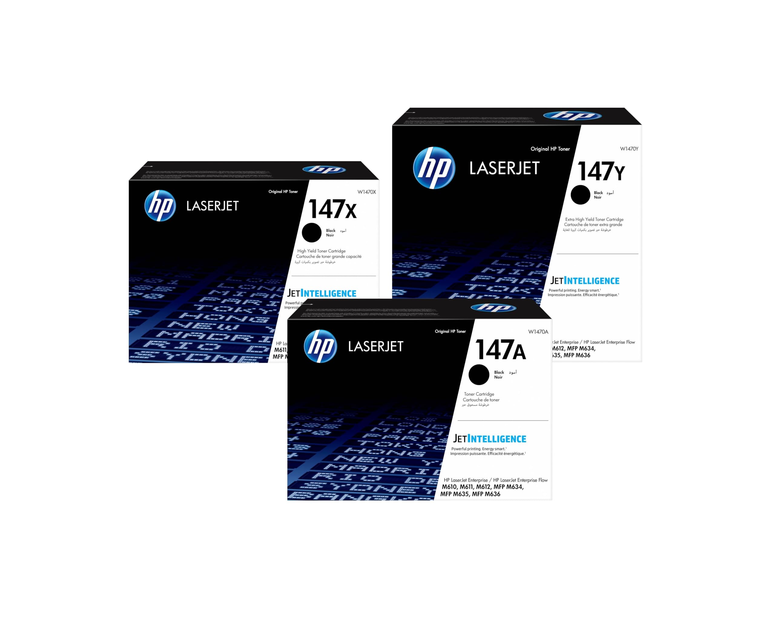 HP 147A W1470A, Cartuccia Toner Originale da 10500 Pagine, Compatibile con le Stampanti LaserJet Enterprise M610, M611, M612, M634, Multifunzione M635, M636, Nero