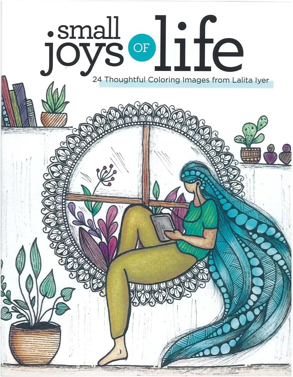 Leisure Arts Small Joys of Life Coloring Book – Mandala-Themed Adult Coloring Book for Relaxation and Stress Relief – 24 Single-Sided Pages on Premium Paper