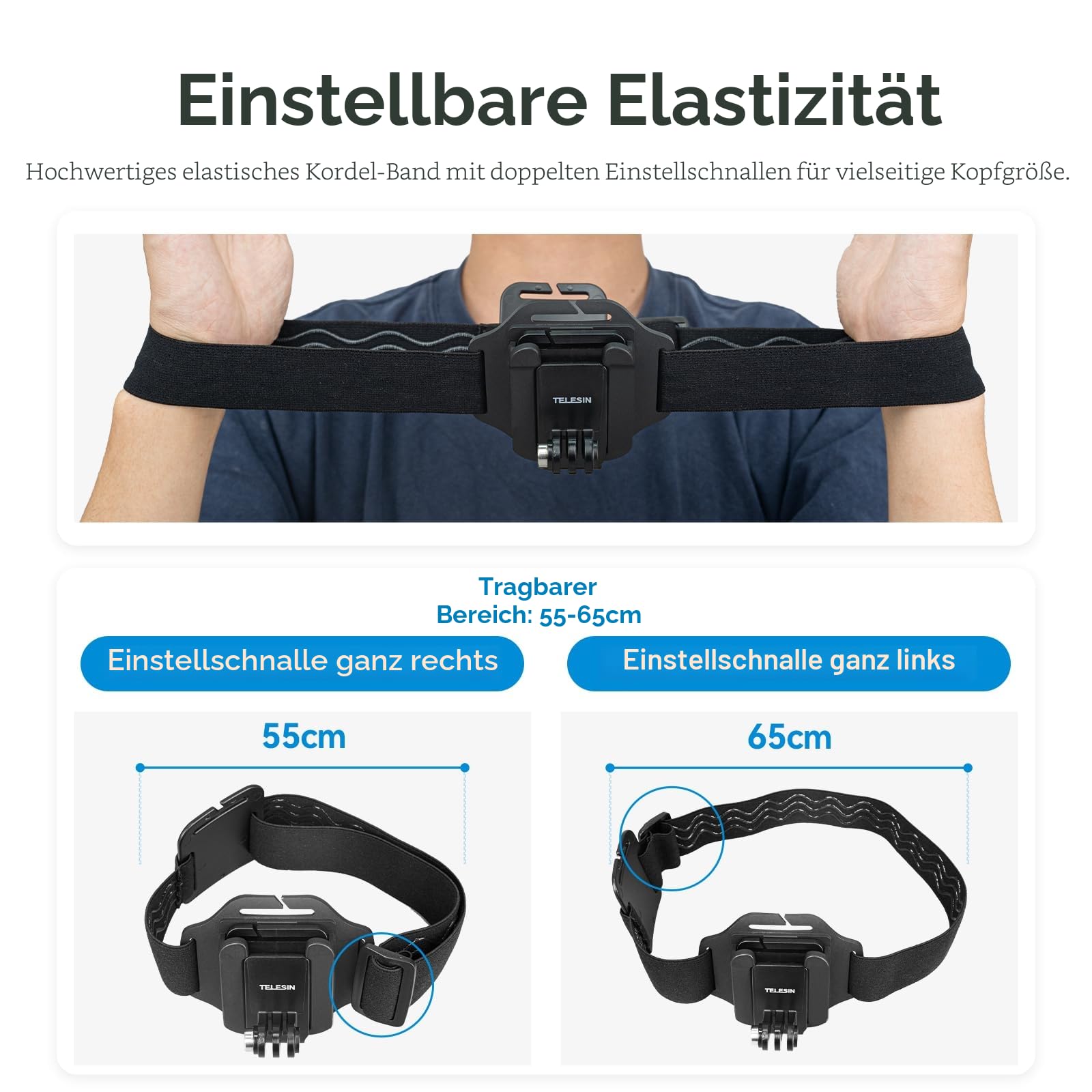 Multifunktions-Kopfband, Kopfgurt Kappenhalterung mit Telefonclip Vertikale Halterung Kit 2-in-1 Handy POV Halterung für GoPro Hero Insta360 DJI Action iPhone Android, Video, Vlog