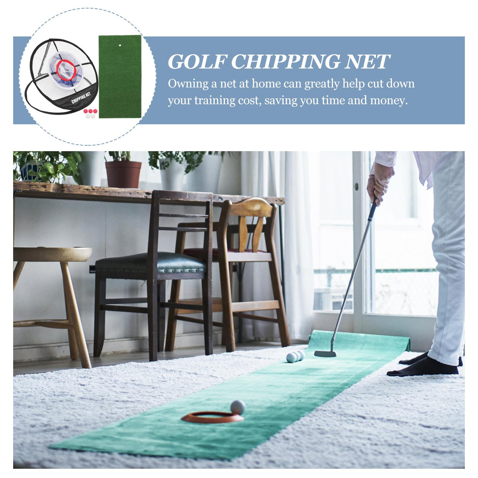 Red de Práctica de Golf Plegable de Nylon Negro para Golfistas