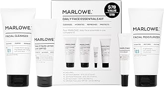 Mens Skin Care Set, No. 204 Daily Essential Face Kit, No. 121 Facial Cleanser, No. 123 Facial Moisturizer, No. 127 Eye Cream, No. 128 Daily Face Lotion with SPF 50, Great Gift for Men