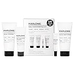 MARLOWE. Mens Skin Care Set, No. 204 Daily Essential Face Kit, No. 121 Facial Cleanser, No. 123 Facial Moisturizer, No. 127 Eye Cream, No. 128 Daily Face Lotion with SPF 50, Great Gift for Men