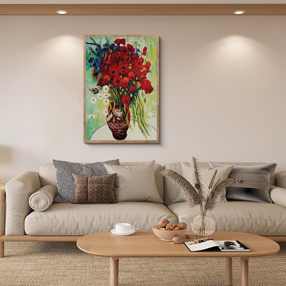 Amazon.co.jp: ゴッホ「ヤグルマギクとケシの花瓶」阪画屋