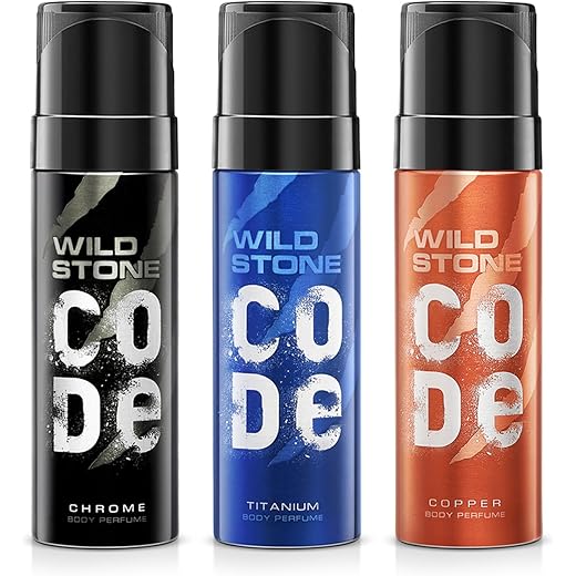WILD STONE CODE Body Perfume Spray - Pack Of 3 150Ml