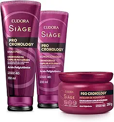 Combo Siàge Pro Cronology: Shampoo 250ml + Condicionador 200ml + Máscara de Hidratação 250g