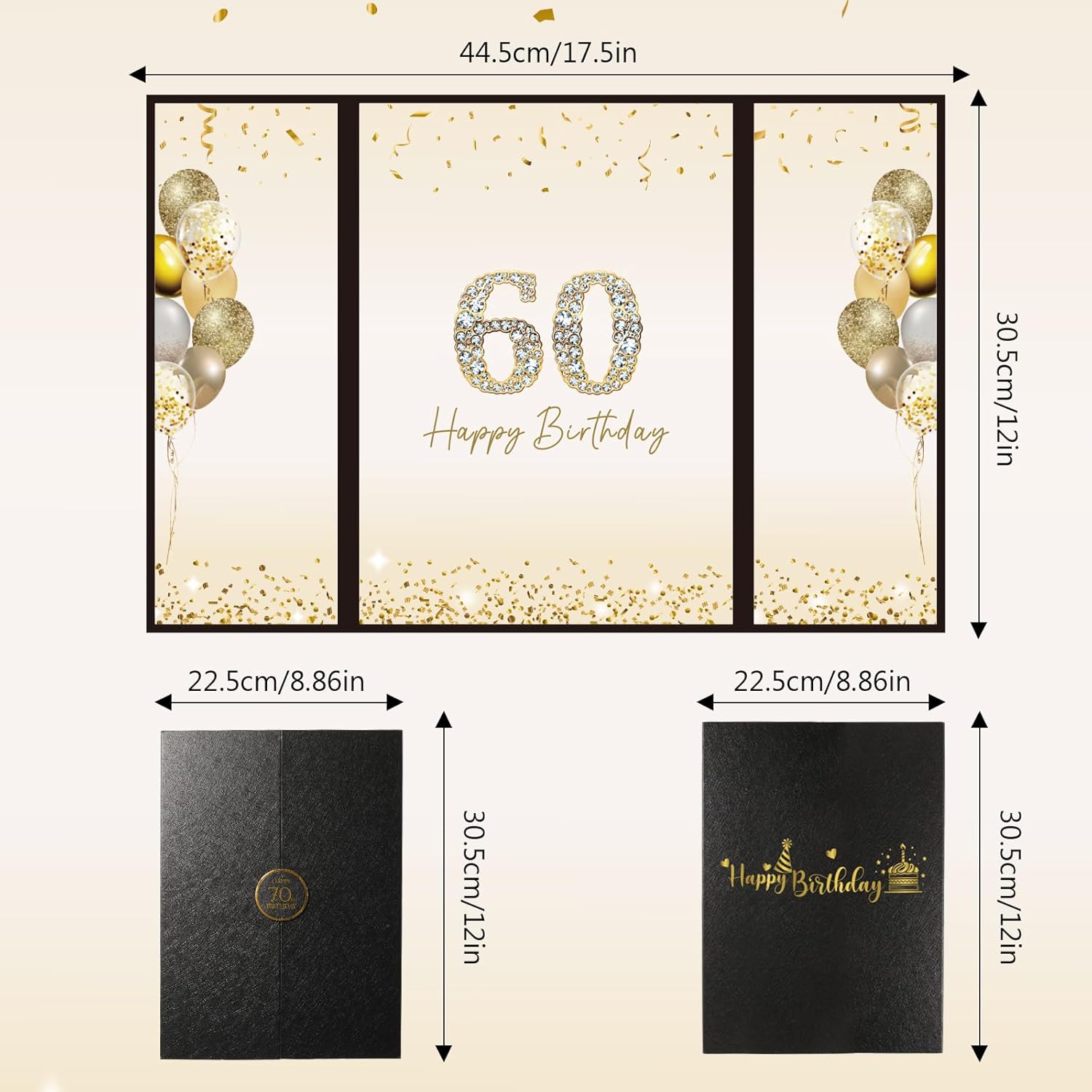 60th Birthday Party Decorations, Signing Card Board with Magnetic Closure, Happy 60th Birthday Signature Book Keepsake Memory Signing Guest Book for Men and Women Cheers to 60 Years Old Gifts - Image 2
