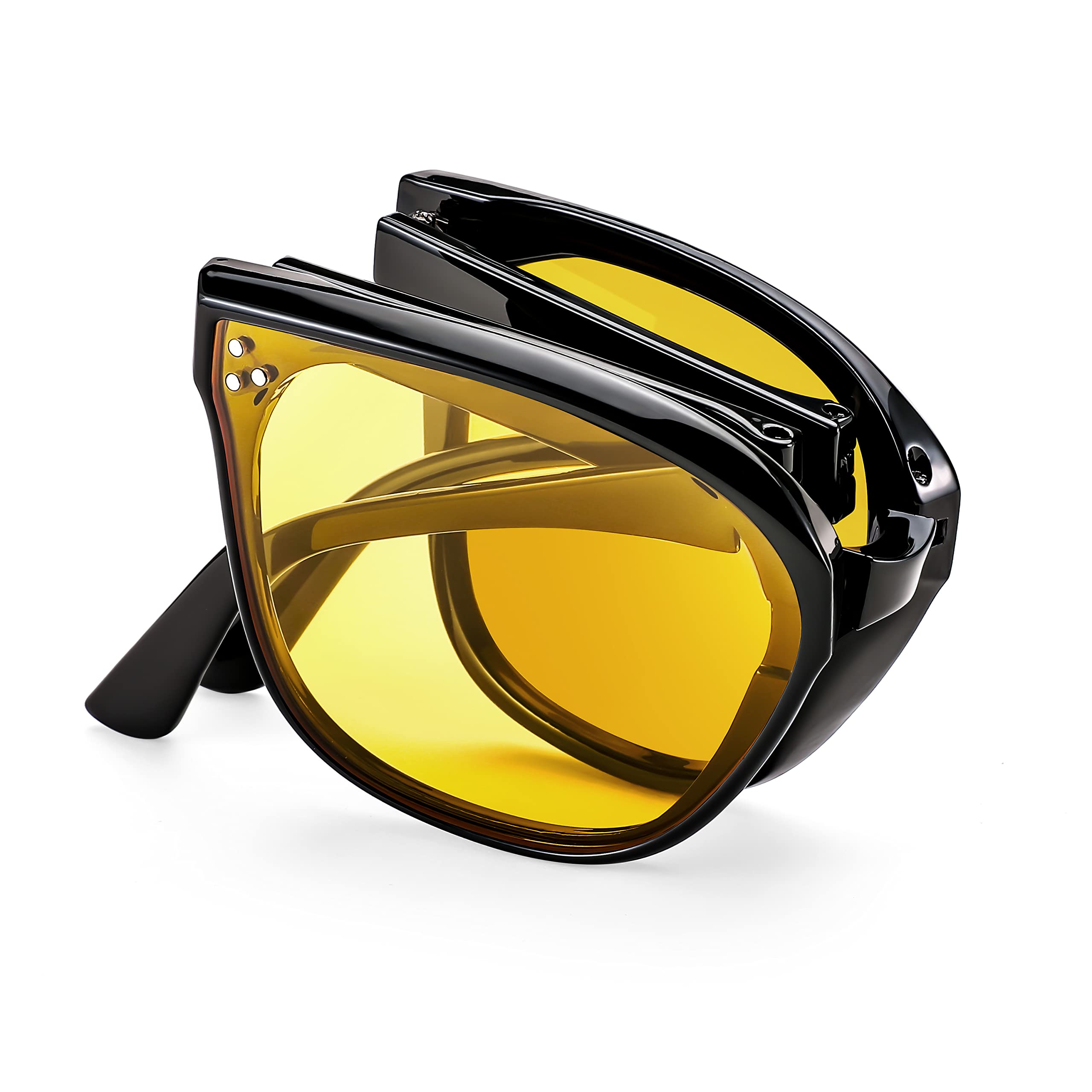 FEISEDY Oversized Square Foldable Sunglasses Easy Carry Folding Ultralight with Glasses Case UV Protection B2955