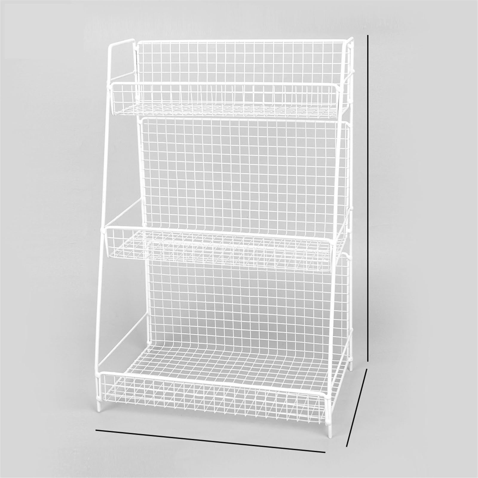 Organizery do pokoju rzemieślniczego i do przechowywania, metalowy uchwyt na wstążkę, stojak na papier do pakowania prezentów, na rolkę i szpule, białe, 3 warstwy, 40 x 18 x 15 cm