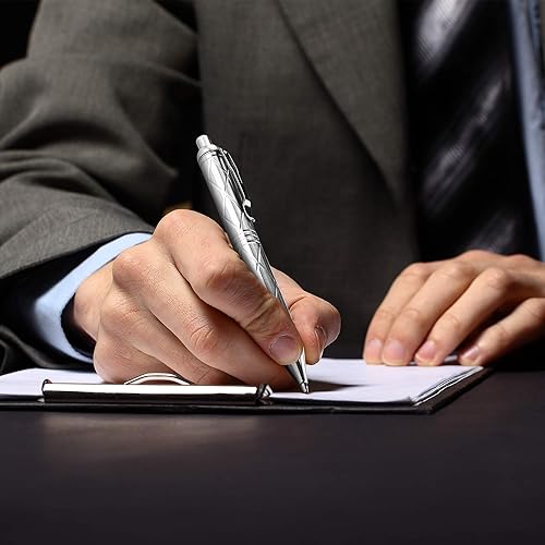 Miniatura 3 de SMOOTHERPRO Bolígrafo de acero inoxidable con mecanismo de botón, peso sólido y cómodo para sostener el bolígrafo de clic para San Valentín, Pascua,